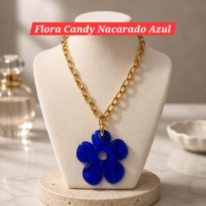 Flora Candy Nacarado Azul