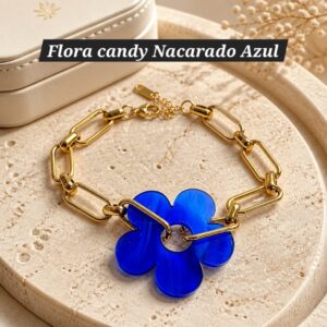 Flora Candy Nacarado Azul