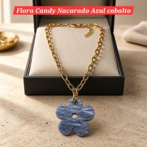 Flora Candy Nacarado Azul Cobalto