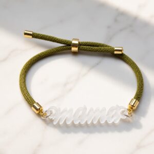 Mamá Verde Oliva Ajustable con Detalles Dorados