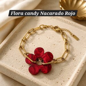 Flora Candy Nacarado Rojo